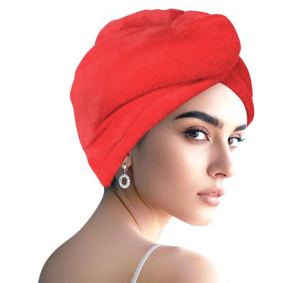 AGKXHDEC1 Pack Double Layer Microfiber Towel, Hair Turbans for Wet Hair, Drying Hair Wrap for Women(Red)
