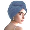 AGKXHDEC 1 Pack Double Layer Microfiber Towel, Hair Turbans for Wet Hair, Drying Hair Wrap for Women(Dark Blue) view 1