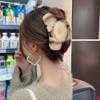 Claw Clips Barrettes,Plush Hair Catch. Rabbit Fur Hair Claw Clips Plush Hair Catch Sweet Fluffy Barrette Jaw Clamp for Thick Hair Nonslip Hairpin Women blue(Beige,2 Count (Pack of 1)) view 4