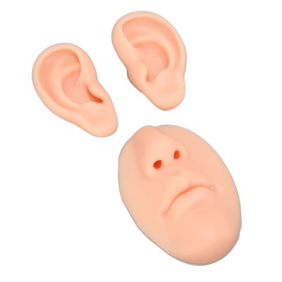 JTLB Silicone Ear Model, Simulation Training On Human Skin, Practice Nose Nose Ring Ear Piercing Model for Salon Student Practice, Soft and Elastic Silicone Piercing Training Tool for
