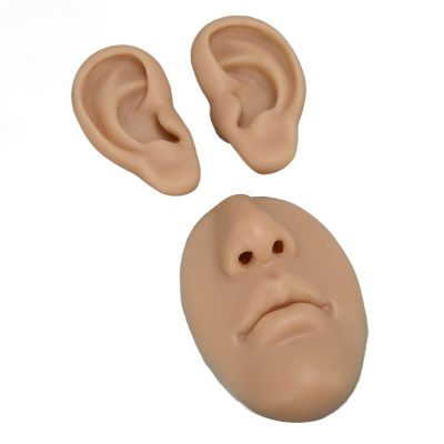 JTLB Silicone Ear Model, Simulation Training On Human Skin, Practice Nose Nose Ring Ear Piercing Model for Salon Student Practice, Soft and Elastic Silicone Piercing Training Tool for