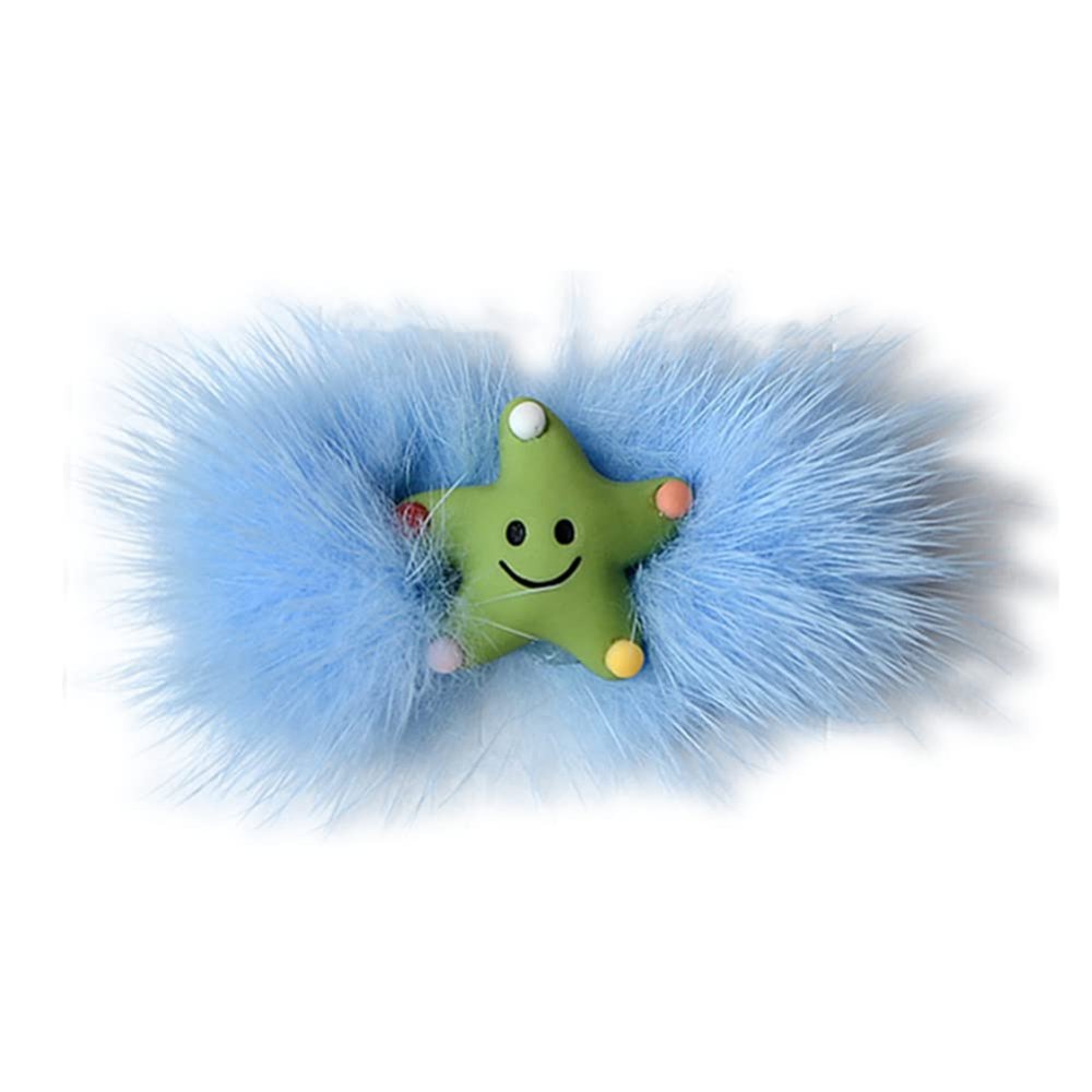 Claw Clips Barrettes,Plush Hair Catch. Child Rabbit Fur Hair Clips Cute Pompom Baby Hair Barrettes Colorful Fluffy Fur Jaw Clamp for Girl Hair Accessories(B)
