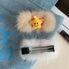 Claw Clips Barrettes,Plush Hair Catch. Child Rabbit Fur Hair Clips Cute Pompom Baby Hair Barrettes Colorful Fluffy Fur Jaw Clamp for Girl Hair Accessories(B) view 3