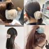Claw Clips Barrettes,Plush Hair Catch. Rabbit fur Hair Claw Clips Barrettes Plush Hair Catch Barrette Jaw Clamp Half Bun Hairpins Hairgrip Headwear(D) view 4