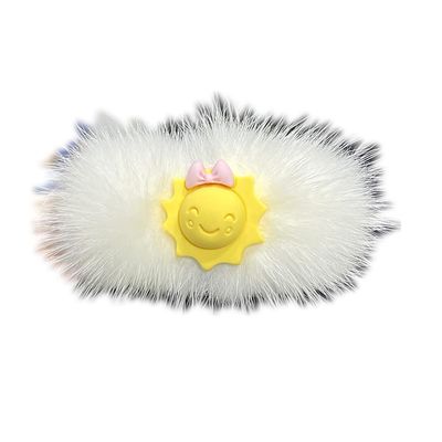 Claw Clips Barrettes,Plush Hair Catch. Child Mink Fur Barrette Fuzzy Hair Clips Cute Pompom Baby Colorful Fluffy Fur Jaw Clamp for Girl Hair Accessories(A-F)