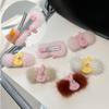 Claw Clips Barrettes,Plush Hair Catch. Child Mink Fur Barrette Fuzzy Hair Clips Cute Pompom Baby Colorful Fluffy Fur Jaw Clamp for Girl Hair Accessories(A-F) view 4
