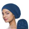 XEGZLH Silk Hair Bonnet for Sleeping Silky Lined Sleeping Caps for Woman and Man Night Hair Wrap for Curly Hair Sleeping Caps view 2
