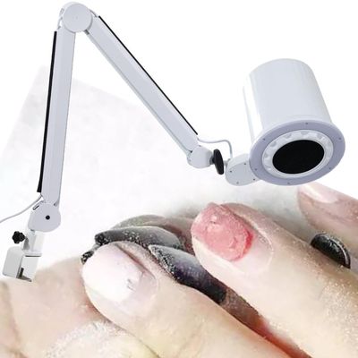APKLJIUY Nail Vacuum Cleaner,Nail Shops Nail Dust Remover,Professional Nail Dust Collector,with Built-in Dimmable Led/Changeable Filter/Universal Table Mount