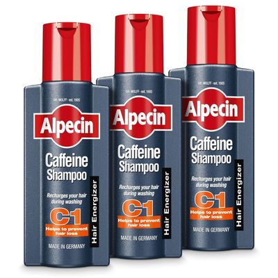 A.. lpe.. ci.. n Caffeine Shampoo C1 3x 250ml | Scalpe Shampoo for Hair Fall Control | Natural Hair Growth Shampoo Strengthen Hair Growth and Reduces Hair Loss | Energizer Strong Hair Vitalizer