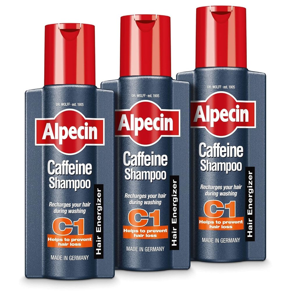 A.. lpe.. ci.. n Caffeine Shampoo C1 3x 250ml | Scalpe Shampoo for Hair Fall Control | Natural Hair Growth Shampoo Strengthen Hair Growth and Reduces Hair Loss | Energizer Strong Hair Vitalizer
