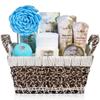 Spa Baskets For Women - Luxury Bath Set With Jasmine & Lavender - Spa Kit Includes Wash, Bubble Bath, Lotion, Bath Salts, Body Scrub, Hand Cream, Shower Puff, Bathbombs, Soap and Towel view 1