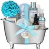 Spa Gift Baskets For Women - Luxury Bath Set With Ocean & Coconut - Spa Kit Includes Body Wash, Bubble Bath, Lotion, Body Butter, Soap, Bath Oil, Shower Puff, and Towel view 1