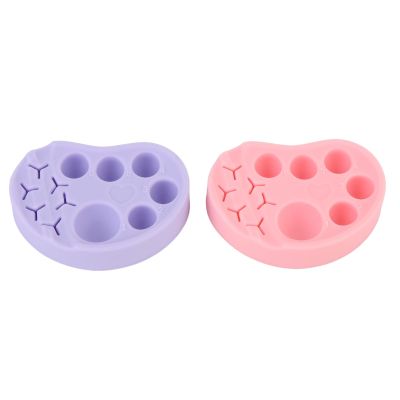 BTSEURY Lash Lift Palette, 2 Pcs Silicone Eyelash Lift Palette, 6 Container Sections Makeup DIY Tint Mixing Tool Lash Lift Brow Lamination Palette for Perming Lashes