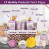 Spa Baskets For Women - Luxury Bath Set With Lavender & Tea Tree Oil - Spa Kit Includes Wash, Bubble Bath, Lotion, Bath Salts, Body Scrub, Hand Cream, Shower Puff, Bathbombs, Soap and Towel view 2