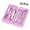 ASAKKURA 12pcs Stainless Steel Manicure Set with Nail Clippers and File Portable Beauty Grooming Kit for Men and Women Compact Storage Box for Home and Travel Use view 2