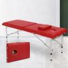 Portable Massage Table, Tattoo Bed with Eco-Friendly Breathable PU Leather Height Adjustable Lash Bed in 8 Gears, for Spa Salon Tattoo(Red,180 * 80 cm) view 1