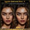 24pcs Gold and Silver Glitter Freckles Face Tattoo, Sparkle Freckles Temporary Face Tattoos, Body Face Glitter Makeup Patches Speckles, Waterproof Long Lasting Makeup Accessories for Women Girls view 3