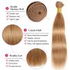 Fabimiya 14 16 18 Inch Human Hair Bundles Honey Blonde 27# Straight Bundles Human Hair 100% Unprocessed Soft Sewn In Hair with Double Weft for Black Women view 2