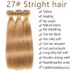Fabimiya 14 16 18 Inch Human Hair Bundles Honey Blonde 27# Straight Bundles Human Hair 100% Unprocessed Soft Sewn In Hair with Double Weft for Black Women view 3