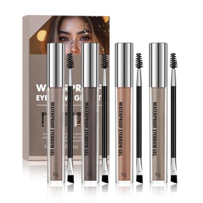 4Pcs Brow Gel With Eyebrow Gel Smudgeproof Longwear For Defined Brows In Soft Brunette Eyebrow Makeup