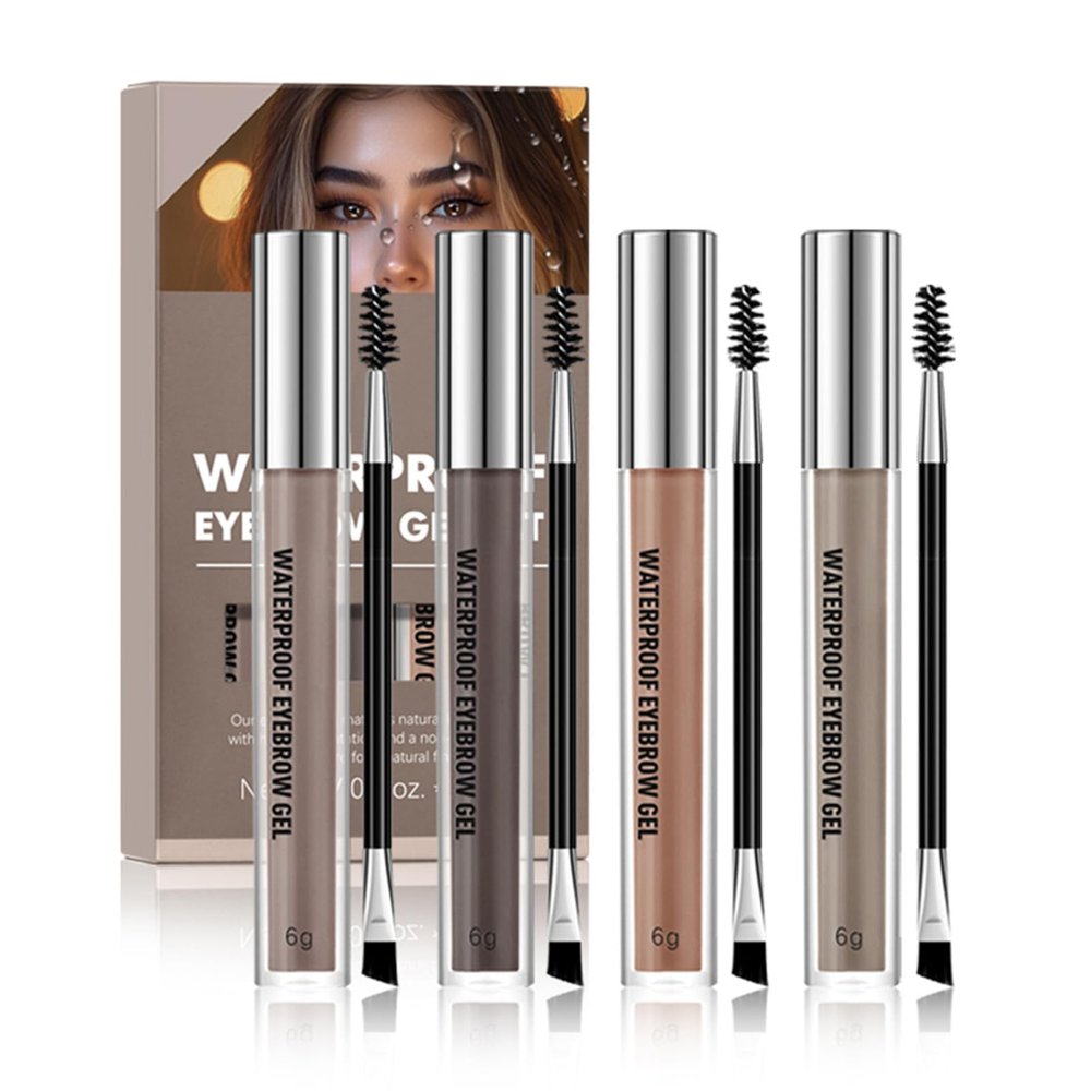 4Pcs Brow Gel With Eyebrow Gel Smudgeproof Longwear For Defined Brows In Soft Brunette Eyebrow Makeup