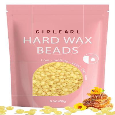 GIRLEARLE Hard Wax Beads, 1lb Honey Wax Beans for Hair Removal, Hard Wax for Sensitive Skin at Home, Wax Refill Perfect for Brazilian Bikini, Legs, Facial, Eyebrow and Full Body for Women and Men