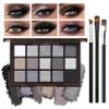 Black Smoky Eyeshadow Palette,Matte & Glitter Eye Shadow Palette for Smoky Goth Eye Makeup,Black White Gray Eyeshadow Makeup Palette,Longlasting Waterproofing Smoky Eyeshadow Palette with 3PCS Brushes view 1