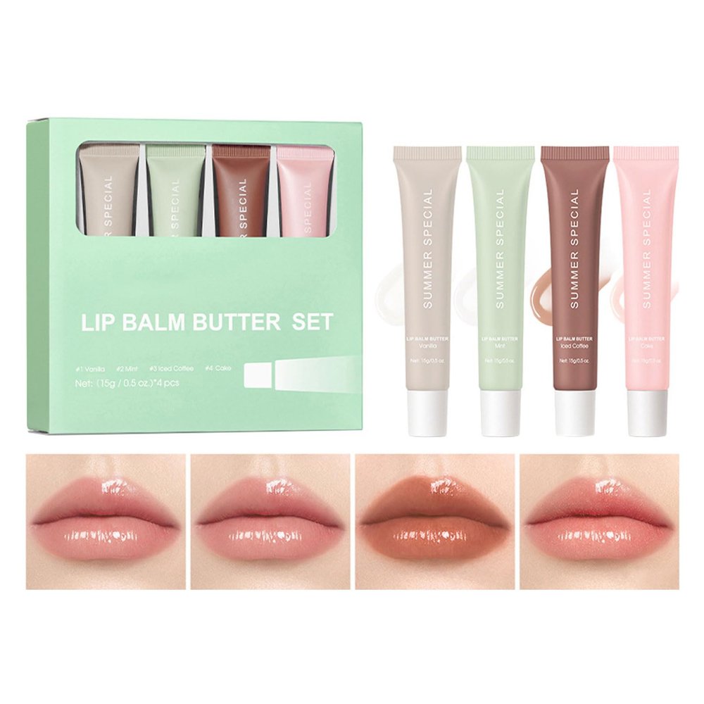 4pcs Lip Balm Set For Everyday Lip Care And Nighttime Repairing Soothing Travel Friendly Lip Gloss For Delicate Lips