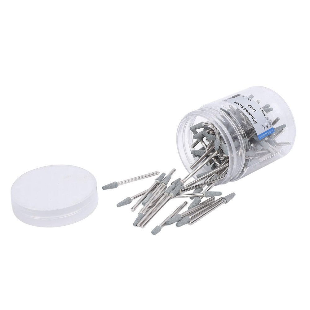 100Pcs Tapered Nail Drill Bit Quartz Tungsten Steel Precision Grinding Head Set with Storage Box, Ideal for Nail Care Procedures and Art Decoration