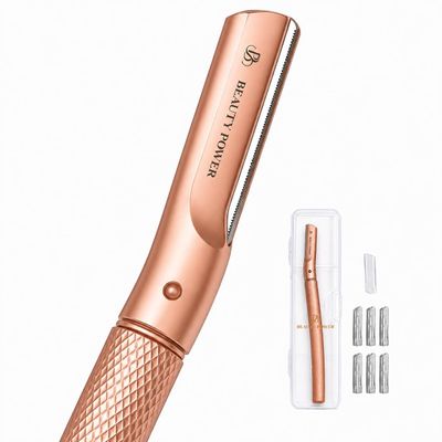 Beauty Power Dermaplaning Tool for Face & Eyebrow Razor for Women Rose Gold