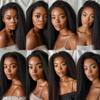 Yaki Bundles Human Hair Natural Black Yaki Kinkys Human Hair Bundles 24 26 28 Inch Hair Weave Double Weft Unprocessed Brazilian Remy Hair Extensions view 2