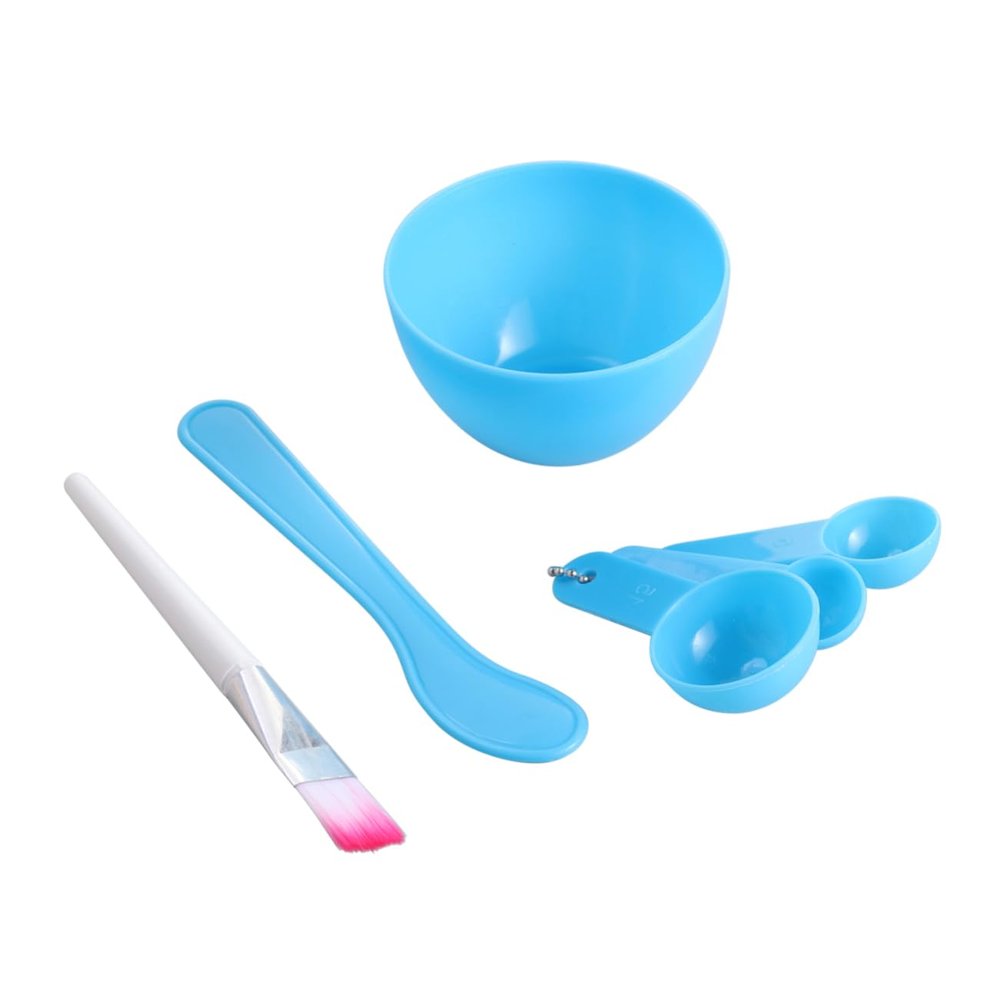 DECOMELODY Facial Mask Mixing Tool Set Diy Kit Mixing Bowl and Gauging Brushes Soft Touch for Comfortable Application for Skincare Routines Blue