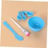 DECOMELODY Facial Mask Mixing Tool Set Diy Kit Mixing Bowl and Gauging Brushes Soft Touch for Comfortable Application for Skincare Routines Blue view 3