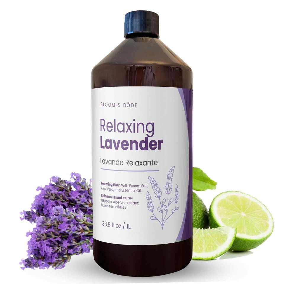 Luxury Foaming Bath - Natural Scented Bubble Bath with Essential Oils and Epsom Salt - Relaxing Lavender Scent, 33.8 fl oz / 1L
