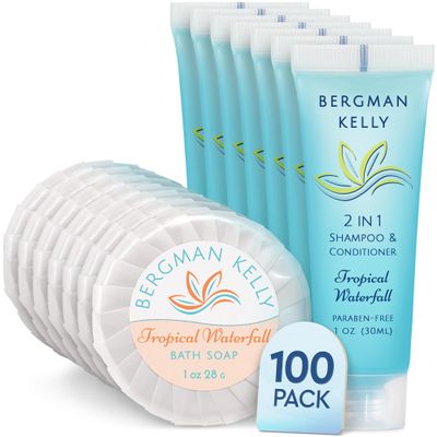 Bergman Kelly - Tropical Waterfall - 2in1 Shampoo Conditioner + Soap - 100 ea, 1 oz ea