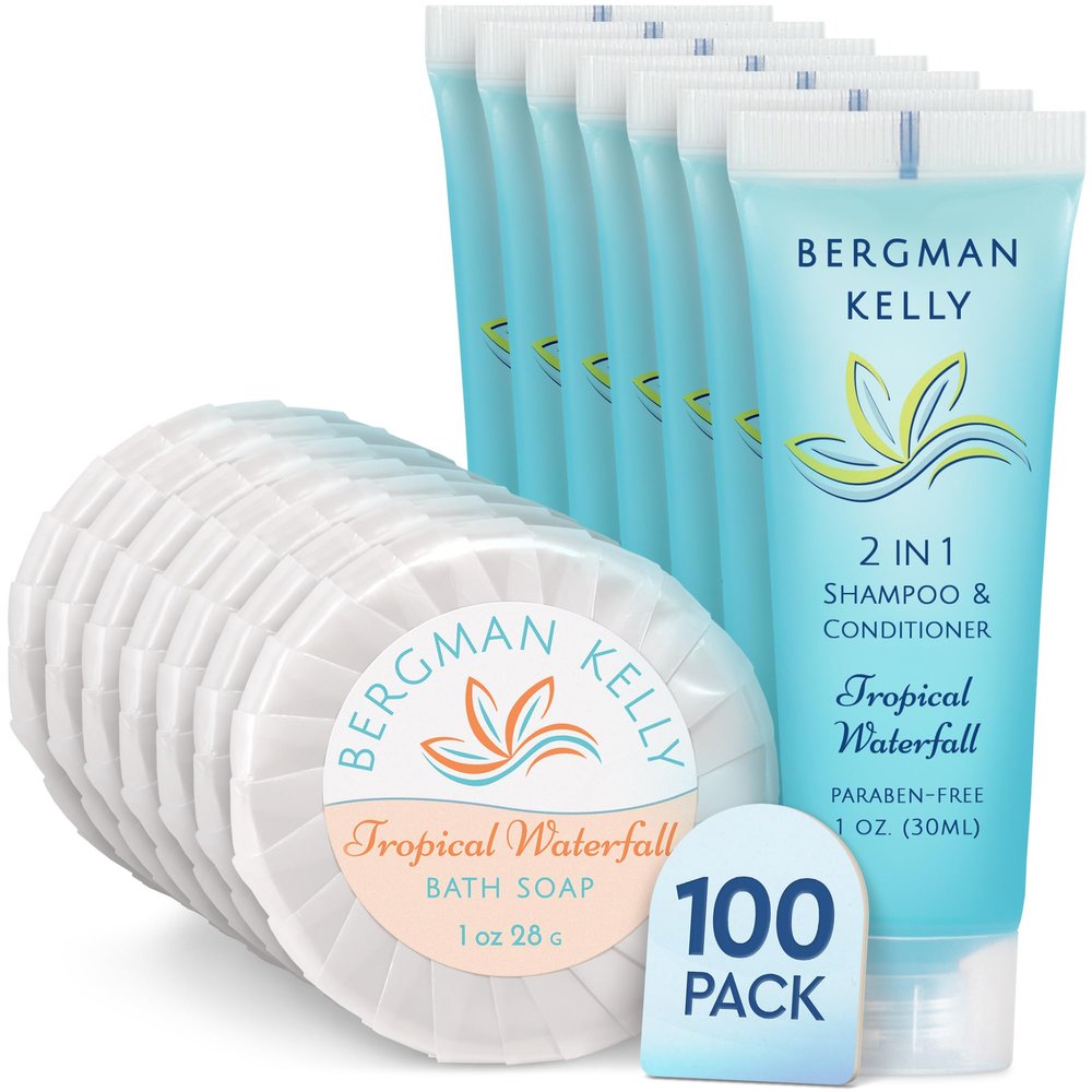 Bergman Kelly - Tropical Waterfall - 2in1 Shampoo Conditioner + Soap - 100 ea, 1 oz ea