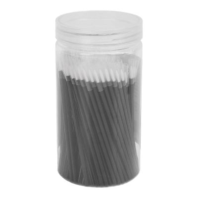100PCS Black Eye Liner Wands, Fine Brush Hair for Makeup Application, Cosmetic Eye Wands for Eyeliners, Great for Artists in Studios, with Container