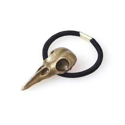 FRCOLOR 10pcs Vintage Crow Skull Hair Ties Elastic Novelty Bands for Halloween Costume Parties Unique Design Material for Women and Girls