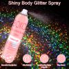 Boko Body Glitter Spray, 120ML Holographic Silver Shiny Glitter Spray for Body Hair Clothes, Quick-Drying and Long-Lasting Body Shiny Glitter Hairspray for Festival Party Concert Rave Accessories view 2