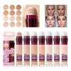 12-Color Sponge Head Liquid Foundation With Makeup Concealer, Waterproof Concealer (3, 4.5ml) view 2