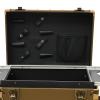 HAPPCUCOE Rolling Lockable Makeup Train Case,Rolling Cosmetic Case, Hairdressing Rolling Case, for Professional Makeup Artists, Hairstylists, Nail Artists, Beauticians (Gold) view 3