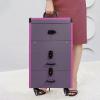 3 in 1 Rolling Makeup Train Case Lockable Portable Cosmetic Organizer, Travel Trolley Organizer Box Large Rolling Nail Case Wheeled Manicure Storage Case Polish Organizer with Wheels, Purple view 4