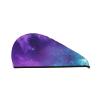 GDSHJKLW Purple Starry Sky Drying Hair Caps Super Absorbent Soft Hair Drying Towel Quick Dry Coral Velvet Hair Drying Cap Hair Turban for Women Wet Hair Long Thick Hair view 1