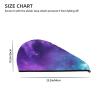 GDSHJKLW Purple Starry Sky Drying Hair Caps Super Absorbent Soft Hair Drying Towel Quick Dry Coral Velvet Hair Drying Cap Hair Turban for Women Wet Hair Long Thick Hair view 4