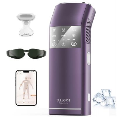 IPL Laser Hair Removal for Women and Men, 2 Lights, 2, 16.6 cm Sapphire Ice Cooling for Sensitive Skin, 4-Pulse Mode for Ingrown Hair, Bikini, Face, Body Permanent Epilator Home Hair Removal Device