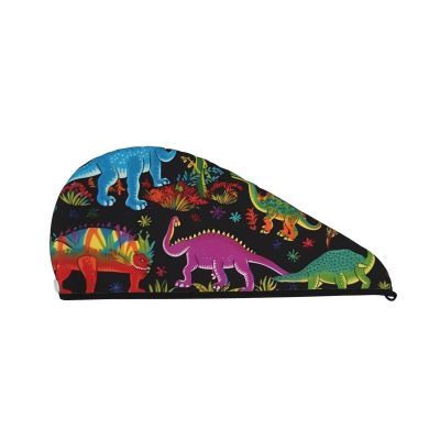 GDSHJKLW Cartoon Dinosaur Drying Hair Caps Super Absorbent Soft Hair Drying Towel Quick Dry Coral Velvet Hair Drying Cap Hair Turban for Women Wet Hair Long Thick Hair