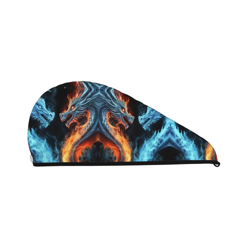 STVYUKL Ice and Fire Dragons Hair Drying Cap Super Absorbent Soft Hair Drying Towel Quick Dry Coral Velvet Drying Hair Caps Hair Turban for Women Wet Hair Long Thick Hair