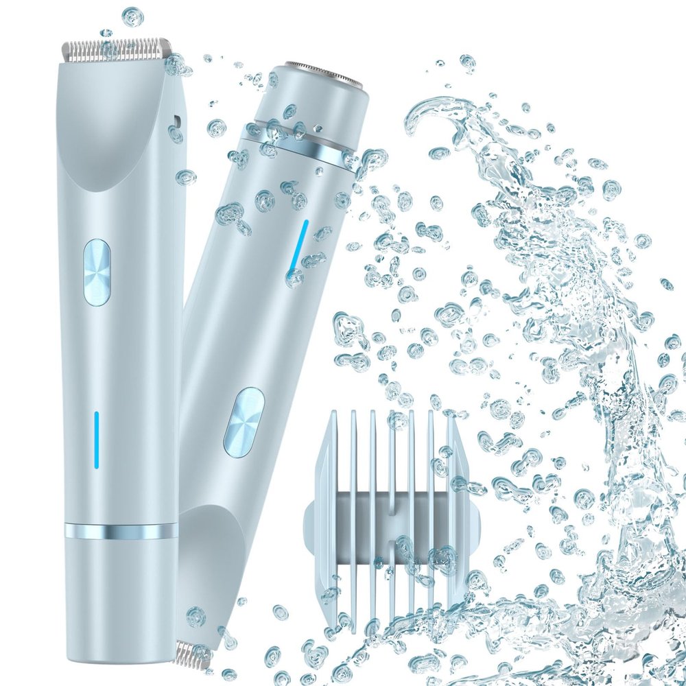 Comfort 2 in 1 Electric Lady Shaver, Double Headed Hair Remover Ipx7, 2 in 1 Women Dual Head Trimmer Shaver Women (B Blue)