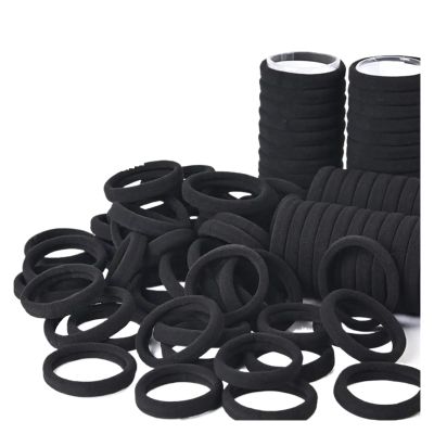 100pcs Black Hair Bands for Women Girls Hairband High Elastic Rubber Band Hair Ties Ponytail Holder Scrunchies Accessorie