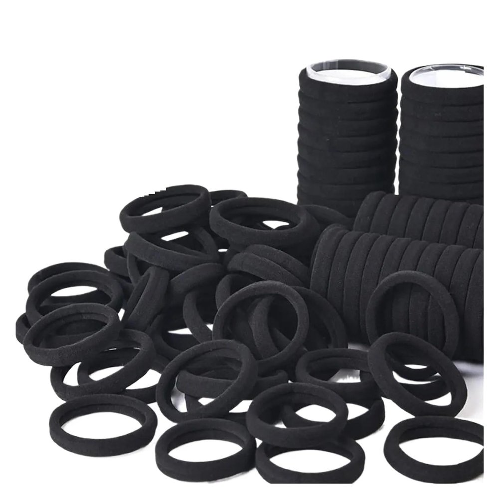 100pcs Black Hair Bands for Women Girls Hairband High Elastic Rubber Band Hair Ties Ponytail Holder Scrunchies Accessorie